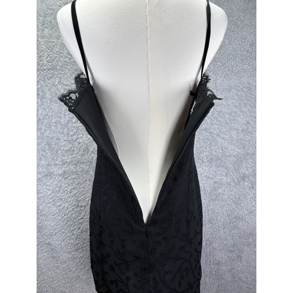 Vintage 90s YL by Yair Black Lace Slip Dress Women's Size 2 Mini Sleeveless LBD - Picture 5 of 11